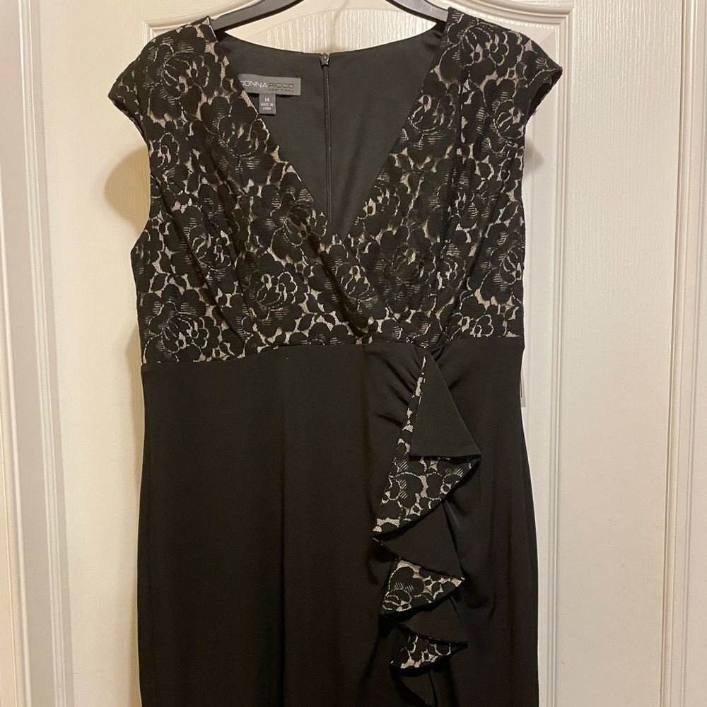 Black Donna Ricco New York Dress Size 14
